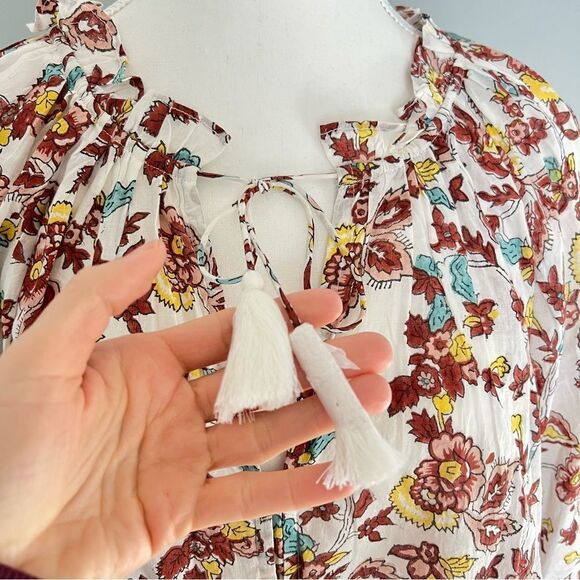 Cleobella Iris Floral Tassel Tie Blouse in Enya NEW Size XS Boho - Picture 6 of 10
